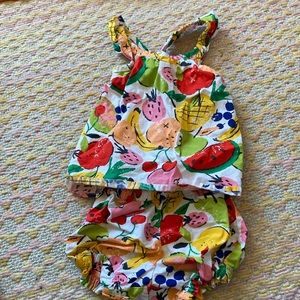 Hanna Andersson fruit pattern baby summer outfit